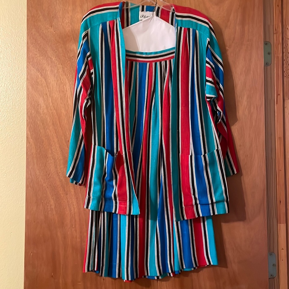 Vintage Pbj Sport colorful and awesome 2 piece skirt and cardigan (Mlb )